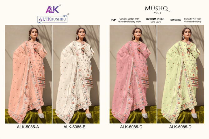 Mushq Vol 4 By Alk Khushbu Cambric Cotton Pakistani Suits Wholesale Clothing Suppliers In India